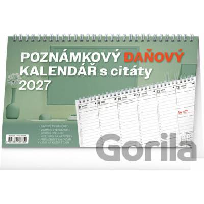 NOTIQUE Stolový Poznámkový daňový s citátmi 25 x 14,5 cm 2027