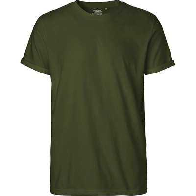 Neutral pánské tričko s ohrnutými rukávy Military