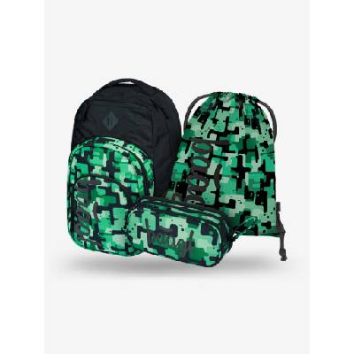 Черен училищен комплект - раница, моливник, чанта Baagl Coolmate Green BAAGL | Cheren | Момчешки | ЕДИН РАЗМЕР