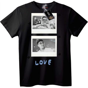 NOONEBRAND Тениска Любов и Polaroid - XL, Black