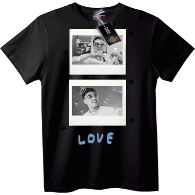 NOONEBRAND Тениска Любов и Polaroid - XL, Black