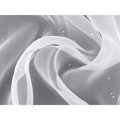 Prima-obchod Organza s hvězdičkami s hologramem, barva 1 Off White