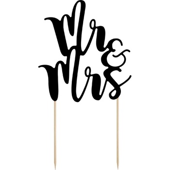 Image 1 of PartyDeco Украса за торта - Mr & Mrs