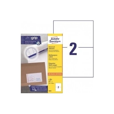 Etikety univerzálne 210x148mm Avery A4 100 hárkov