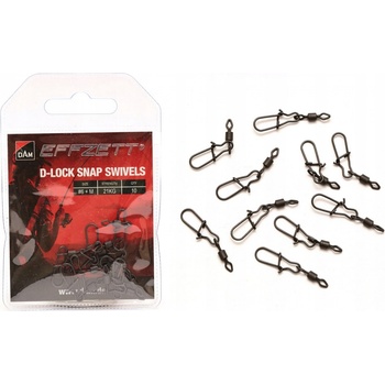 Dam Karabinka S Obratlíkom Effzett D-Lock Snaps Swivel M 21 kg 10 ks
