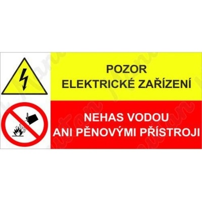 Manutan Pozor elektrické zařízení, samolepka 75 x 50 x 0,1 mm