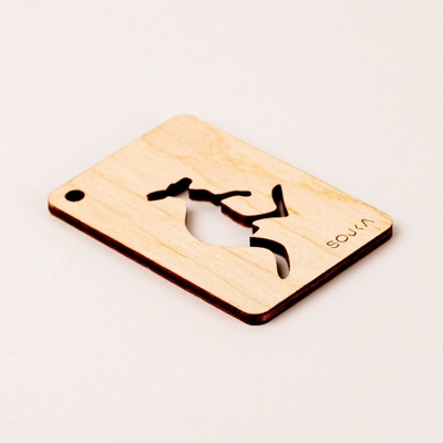 SOJKA Dřevěná vůně do auta - Klokan obrys