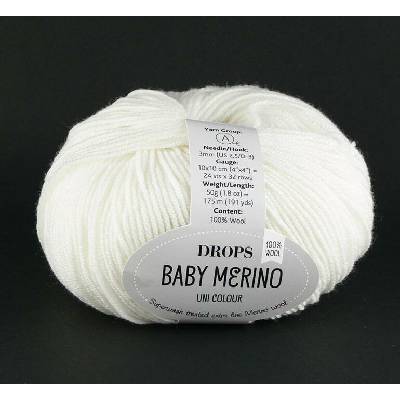 Příze DROPS Baby merino uni color 01 - bílá