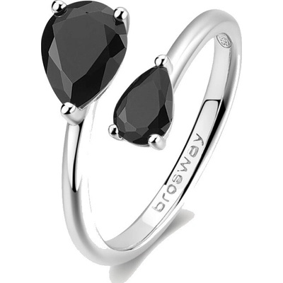 Brosway Strieborný prsteň Mystery Black Fancy FMB119