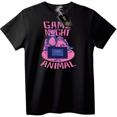 NOONEBRAND Тениска Нощ на Игри Животни - 3XL, Black