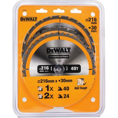 DeWALT DT1962 Sada 3 ks pilových kotoučů 216 × 30 mm – Zbozi.Blesk.cz