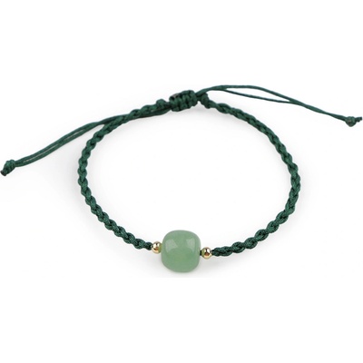 Prima-obchod náramek shamballa se skleněným korálkem zelená tmavá 106013