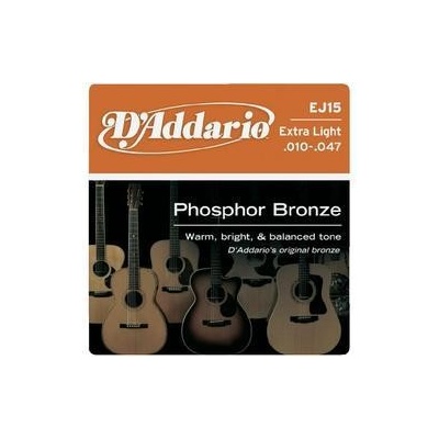 D'ADDARIO EJ15 Phosphor Bronze Extra Light - .010 - .047