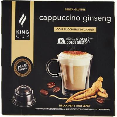 King Cup kávové kapsule Dolce Gusto s kombináciou cappuccina a ginsenu 10 ks