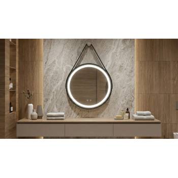 Image 1 of Кръгло LED огледало Leather с кожен колан (Ø600) | Цена (LW-LK-760)