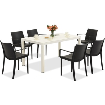 BICA Комплект градински мебели King/Victoria в бяло и антрацит за 6 души Bica (BC440BL-6xBC351ANT)