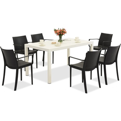 BICA Комплект градински мебели King/Victoria в бяло и антрацит за 6 души Bica (BC440BL-6xBC351ANT)