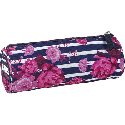 DERFORM Цилиндричен ученически несесер BackUP - Божури, с едно отделение (PB1T34)