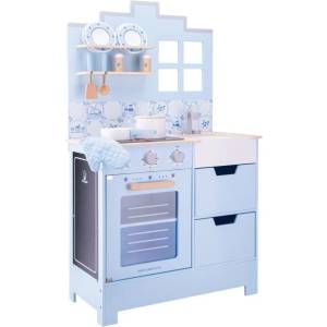 New Classic Toys Дървена романтична кухня - светлосиня (CLAS_11069)