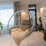  Висящ стол прозрачен/сребрист/сив bubble new type 1