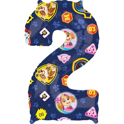 Amscan Фолиев балон за рожден ден номер 2 - Пес Патрул 66 cм