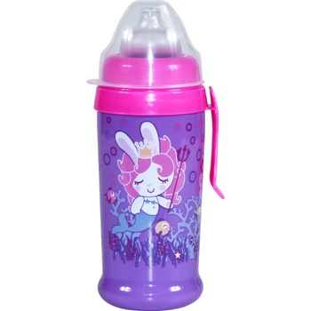 Lorelli Спортна бутилка с мек накрайник Lorelli - Mermaid, 350 ml, Лилава (1020069)