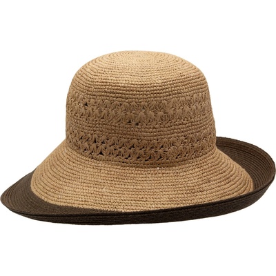 Mayser Sally Panamský klobouk Cloche s širší asymetrickou krempou