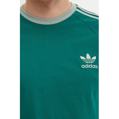 adidas Originals Памучна тениска adidas Originals 3-Stripes в зелено с десен JN7017 (JN7017)