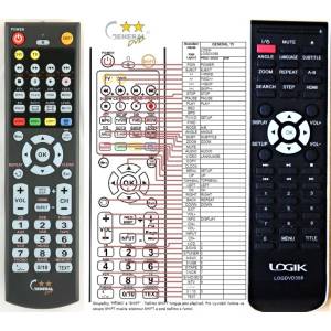 GENERAL LOGIK LOGDVD358E - съвместимо дистанционно управление на марката General (LOGDVD358E) Дистанционно