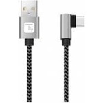 Techly USB 2.0 Type-C to Type-A Angled Cable 0.5m 3A Fast in Braiding