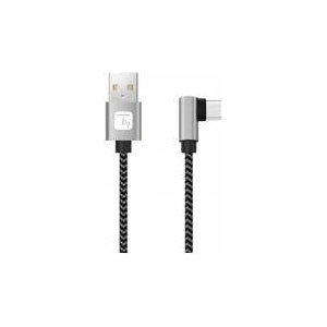 Techly USB 2.0 Type-C to Type-A Angled Cable 0.5m 3A Fast in Braiding