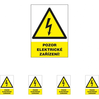 Walteco Pozor elektrické zařízení 50x80mm, samolepka Množství: 5 ks , 20012BP1