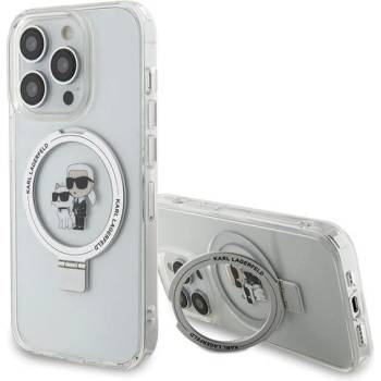 KARL LAGERFELD Кейс Karl Lagerfeld KLHMP14LHMRSKCH за iPhone 14 Pro 6.1"", бял / бял, твърд, Ring Stand Karl&Choupette MagSafe