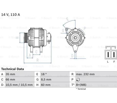 0986048301 BOSCH generátor