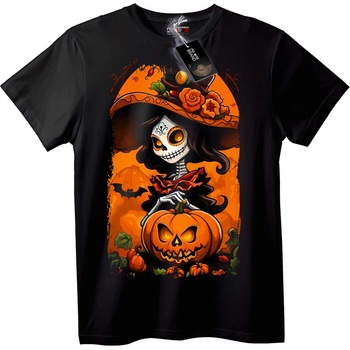 NOONEBRAND Тениска Черепна Вещица за Halloween - 2XL, White