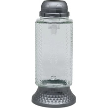 Madona solární LED hřbitovní lampa strukturované sklo stříbrná 26 cm