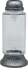 Madona solární LED hřbitovní lampa strukturované sklo stříbrná 26 cm