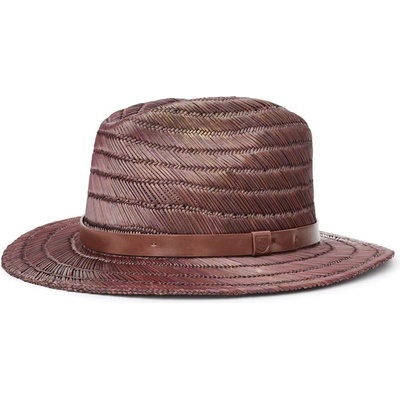 Brixton Messer Straw Fedora Brown