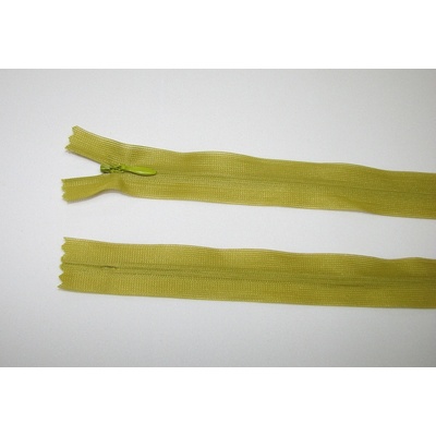 Zips krytý 3mm zelená nedeliteľný 18cm dederon