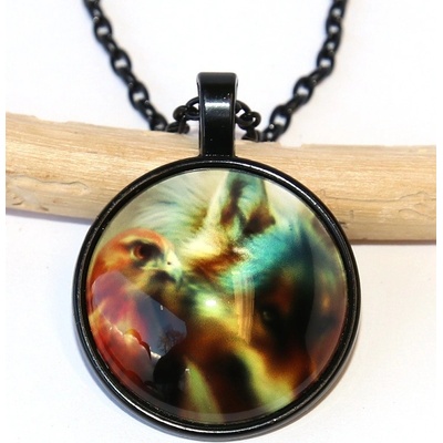 Jewerly Fashion Řetízek Amulet Vlk a dravec, Moudré přátelství Divoký život 2551