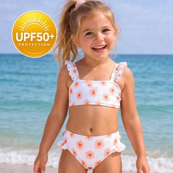 Image 1 of Swim Essentials : Бански от две части с размери от 1 до 8 години "Flower Hearts (SWE-2023SE688)