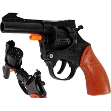 Teddies Revolver pistole na kapsle 8 ran plast 20cm na kartě 15x25x3cm
