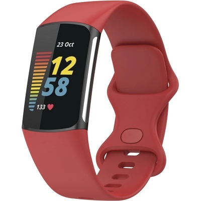VSECHNONAMOBIL BUTTERFLY Silikonový řemínek pro Fitbit Charge 5 červený 36005