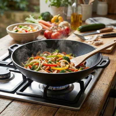Cattara Grilovací pánev WOK LITINA 31 cm 13069