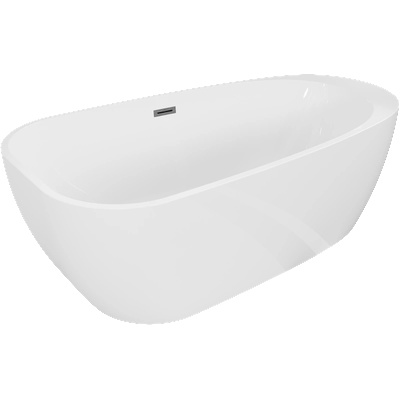 Mexen Giada стояща вана 170 x 90 см, бяла лъскава, преливник gun gray четка - 52741709000-66 (52741709000-66)