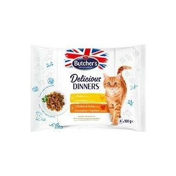Butcher's Cat Delic.Dinners kuracie / kurča a morčacie 4 x 100 g