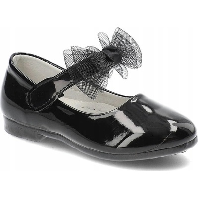 Vinceza dětské balerínky lakovaná kožená stélka černá