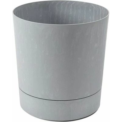 Lamela Květináč AURA + miska 38 cm, efekt sivý beton