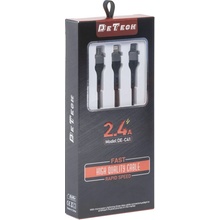 DeTech DE-C41 3v1 Micro USB Lighting Type-C 1m černý