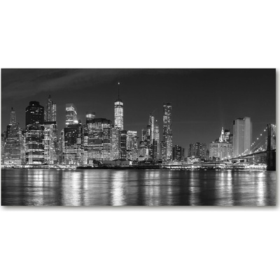 Foto obraz sklo tvrzené Manhattan noc 100x50 cm